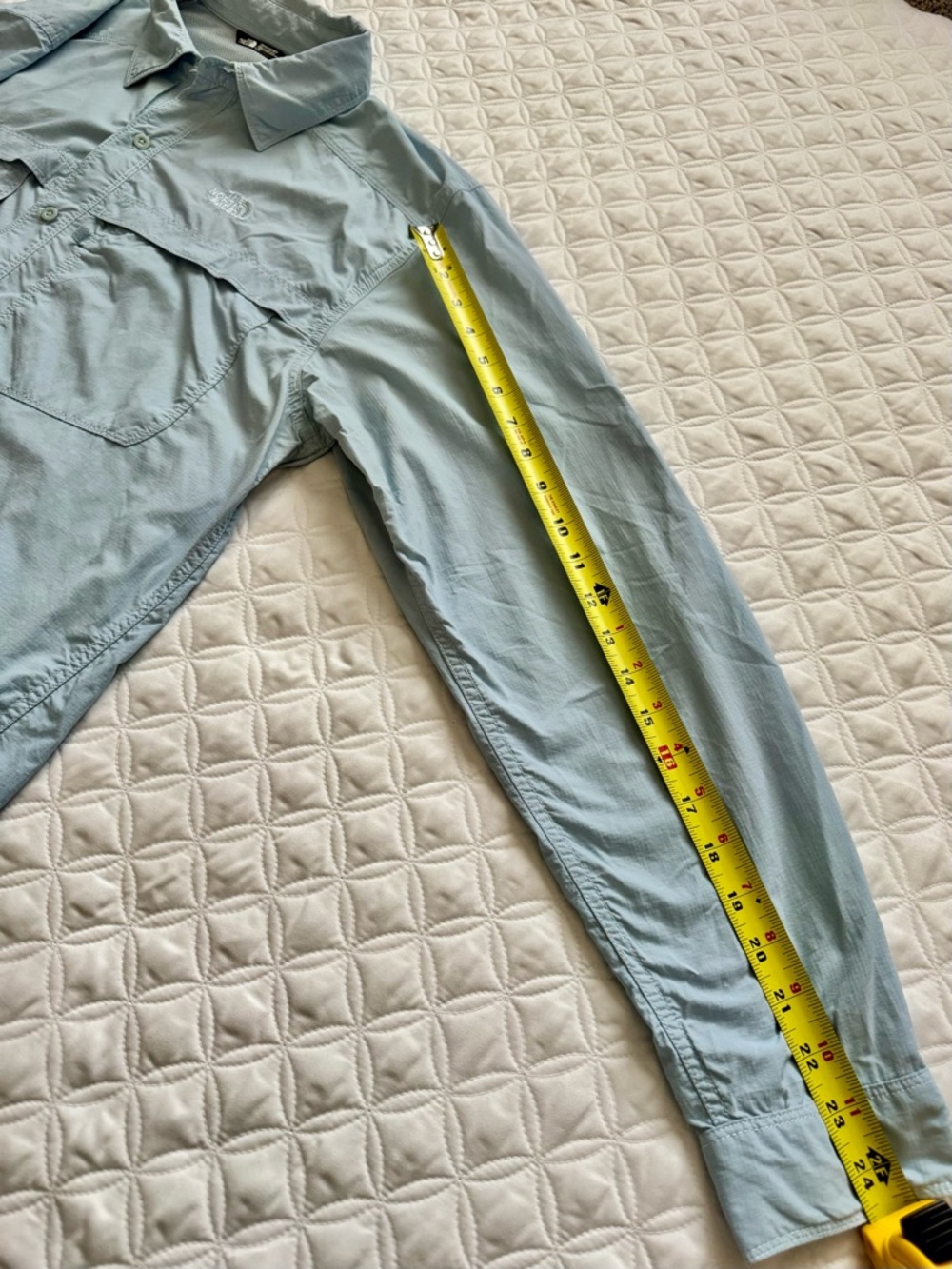 The North Face Light Blue Button-Down Long Sleeve Trail Fishing Shirt Size L - Picture 11 of 16